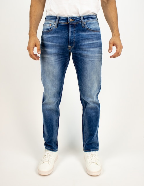 Jeans staight lavado medio para hombre 1