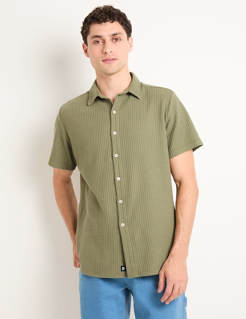 Camisa casual manga corta para hombre 1