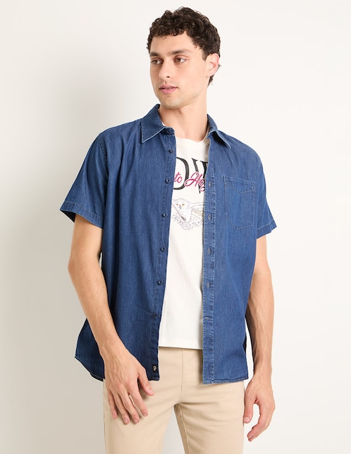 Camisa casual Silver Plate manga corta para hombre