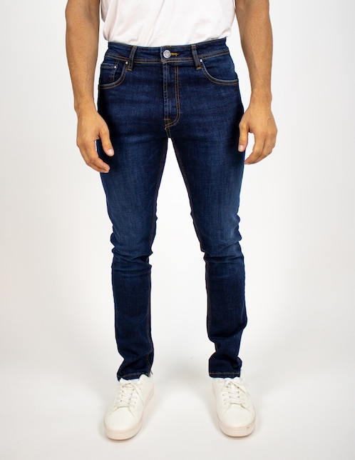 Jeans straigt deslavado para hombre 1