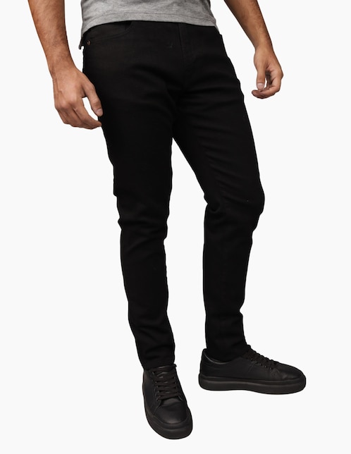 Jeans skinny lavado obscuro para hombre 4