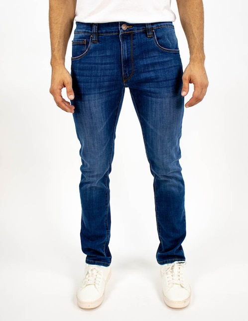 Jeans slim deslavado para hombre 1