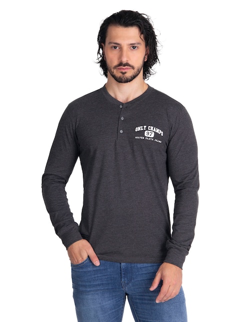 Playera cuello henley para hombre 1