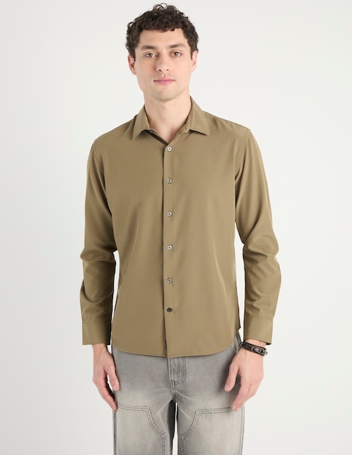 Camisa casual manga larga para hombre 1