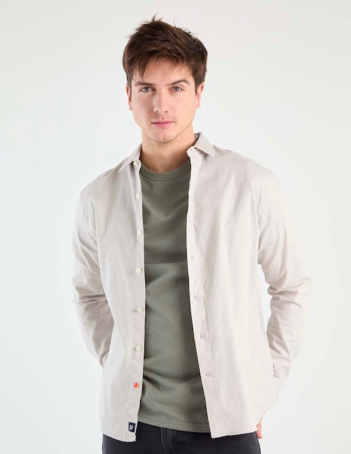Camisa casual de algodón manga larga para hombre 1