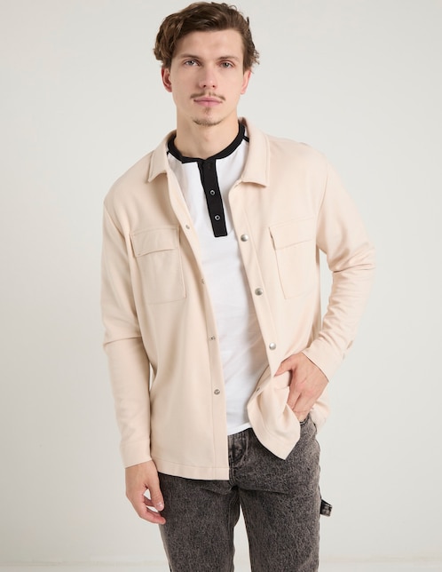 Camisa casual Silver Plate manga larga para hombre