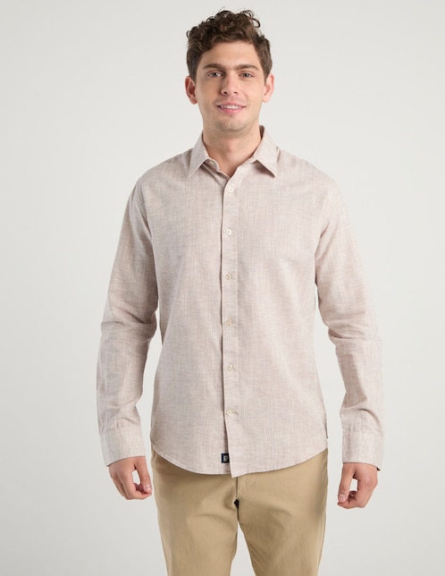 Camisa casual de algodón manga larga para hombre 1