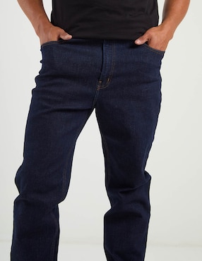 Jeans straight Oggi lavado obscuro para hombre