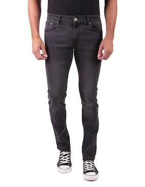 Jeans Skinny Silver Plate Lavado Obscuro Para Hombre