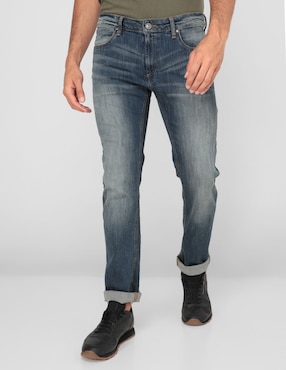 Jeans slim Silver Plate lavado desgastado para hombre