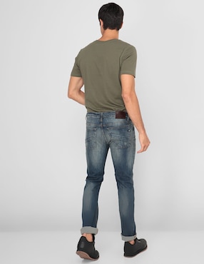 Jeans slim Silver Plate lavado desgastado para hombre