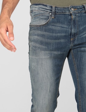 Jeans slim Silver Plate lavado desgastado para hombre
