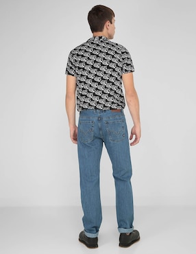 Jeans straight Silver Plate lavado sand blast para hombre
