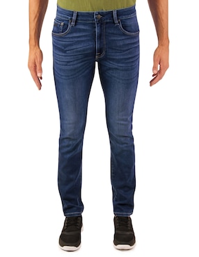 Jeans Slim Silver Plate Lavado Stone Wash Para Hombre