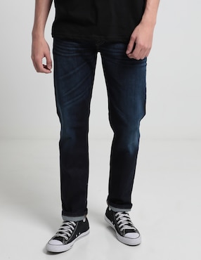 Jeans Slim Silver Plate Deslavado Para Hombre