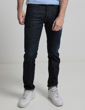 Jeans Slim Silver Plate Lavado Stone Wash Para Hombre