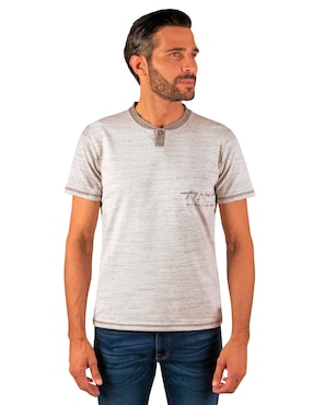 Playera Silver Plate Cuello Henley Para Hombre