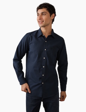 Camisa Casual American Eagle De Algodón Manga Larga Para Hombre