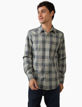 Camisa Casual American Eagle De Algodón Manga Larga Para Hombre