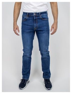 Jeans Straight Furor Original Straight 2 Deslavado Para Hombre