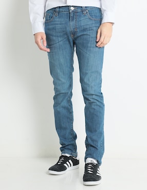 Jeans Slim Silver Plate Lavado Stone Wash Para Hombre