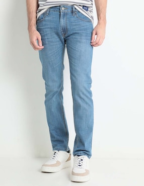 Jeans Slim Silver Plate Lavado Stone Wash Para Hombre