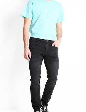 Jeans Slim Silver Plate Lavado Obscuro Para Hombre