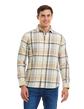 Camisa Casual Buffalo De Algodón Manga Larga Para Hombre