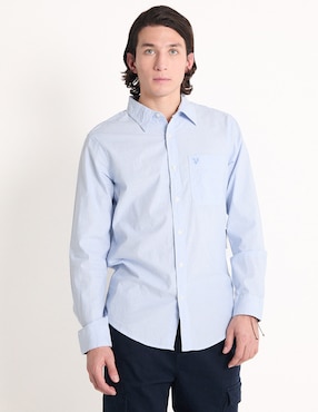 Camisa Casual American Eagle De Algodón Manga Larga Para Hombre