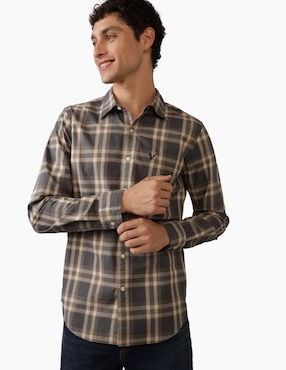 Camisa Casual American Eagle De Algodón Manga Larga Para Hombre