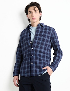 Camisa Casual American Eagle De Algodón Manga Larga Para Hombre