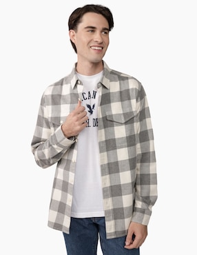 Camisa Casual American Eagle De Algodón Manga Larga Para Hombre