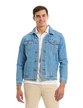 Chamarra Denim Buffalo De Mezclilla Con Bolsillos Para Hombre