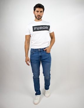 Jeans técnico straight Furor deslavado para hombre