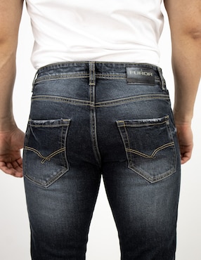 Jeans straight Furor lavado deslavado para hombre