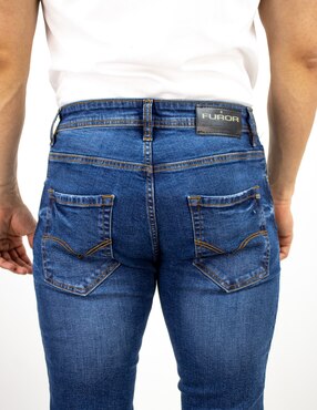 Jeans straight Furor lavado deslavado para hombre