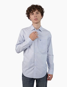 Camisa casual American Eagle de algodón manga larga para hombre