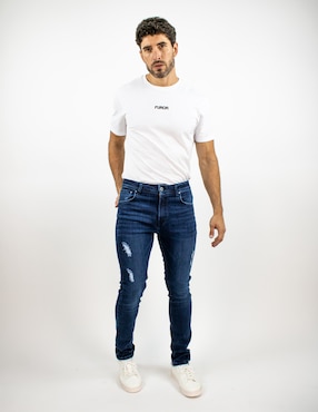 Jeans straight Furor deslavado para hombre