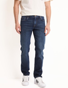 Jeans straight Silver Plate lavado stone wash para hombre