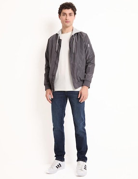 Jeans straight Silver Plate lavado stone wash para hombre