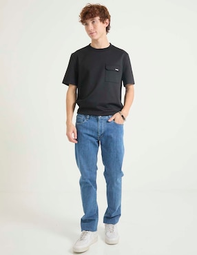 Jeans straight Silver Plate lavado medio para hombre