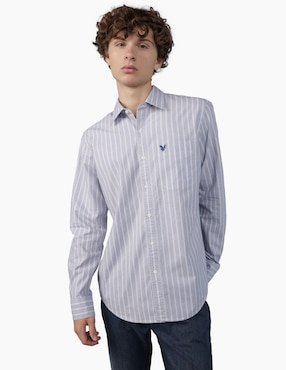 Camisa casual American Eagle de algodón manga larga para hombre
