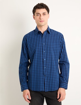 Camisa casual Silver Plate manga larga para hombre