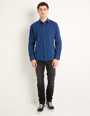 Camisa casual Silver Plate manga larga para hombre