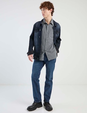 Camisa casual Silver Plate de algodón manga corta para hombre