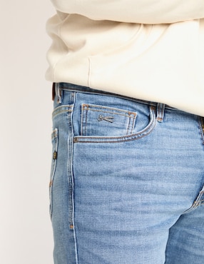 Jeans straight Silver Plate lavado stone wash para hombre