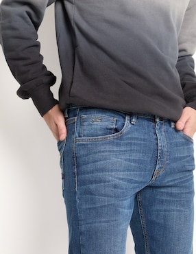 Jeans straight Silver Plate deslavado para hombre