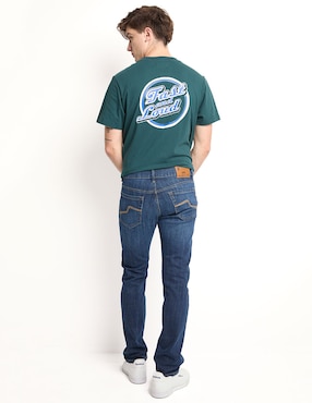Jeans straight Silver Plate lavado whiskers para hombre
