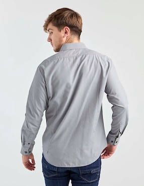 Camisa casual Silver Plate manga larga para hombre