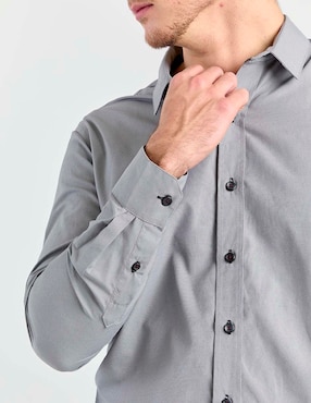 Camisa casual Silver Plate manga larga para hombre